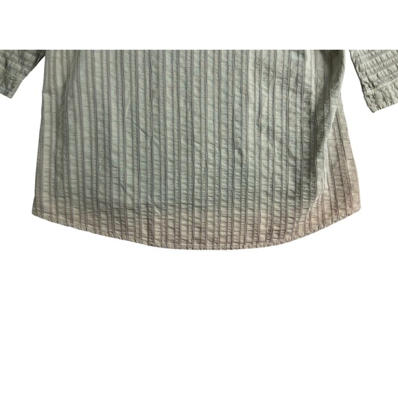 Focus Casual Life Green Preshrunk Textured Gauze Lagenlook Top w Zippers  Size L - Picture 4 of 7